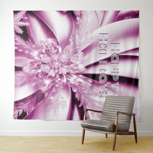 Weihnachten in Rosa Blumenbeete im Hintergrund Wandteppich (Beispiel (Horizontal))