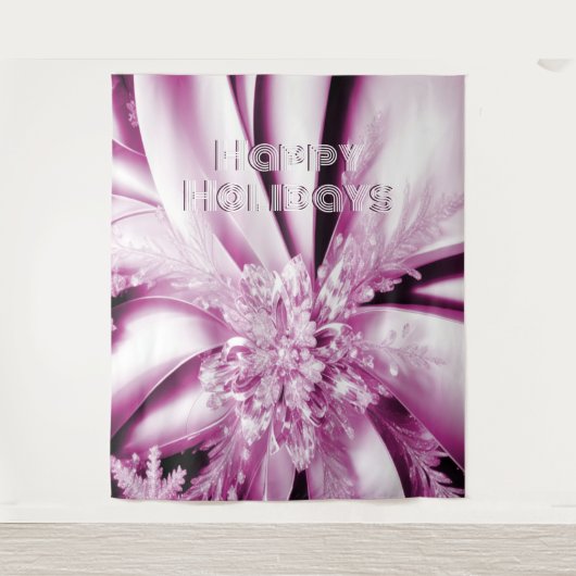 Weihnachten in Rosa Blumenbeete im Hintergrund Wandteppich (Vorderseite)