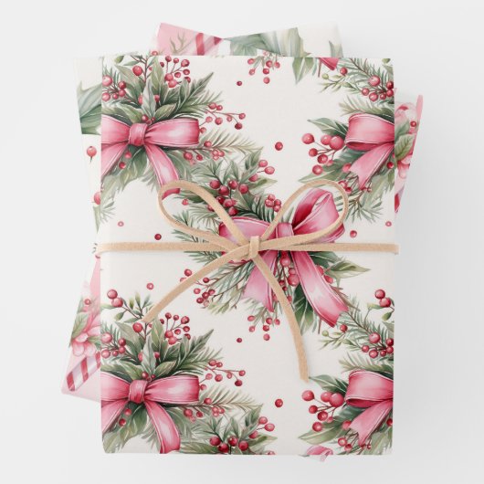 Weihnachten in Rosa Geschenkpapier Set (Beispiel)