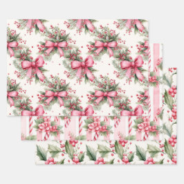 Weihnachten in Rosa Geschenkpapier Set
