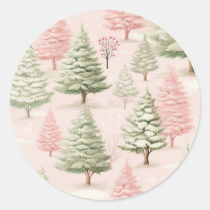 Weihnachten in Rosa Runder Aufkleber