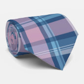 Weihnachten in Rosa und Blau Tartan Krawatte (Gerollt)