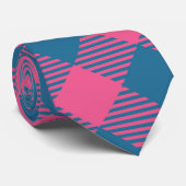 Weihnachten in Rosa und Blau Tartan Krawatte (Gerollt)