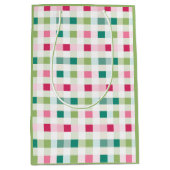 Weihnachten in Rosa und Grün Mittlere Geschenktüte (Vorderseite)