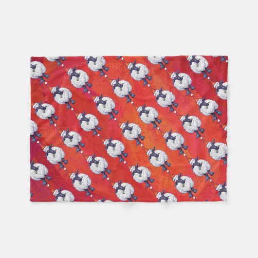 Weihnachten in Rot Fleecedecke (Vorderseite (Horizontal))