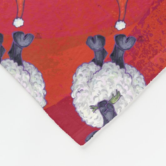 Weihnachten in Rot Fleecedecke (Ecke)