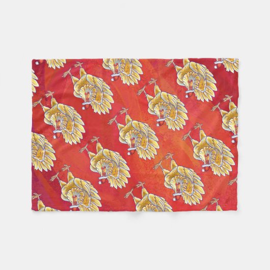 Weihnachten in Rot Fleecedecke (Vorderseite (Horizontal))