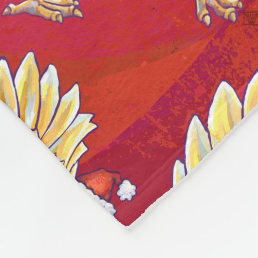 Weihnachten in Rot Fleecedecke (Ecke)