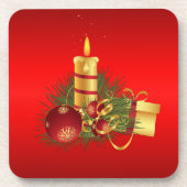 Weihnachten in Rot Getränkeuntersetzer (Vorderseite)
