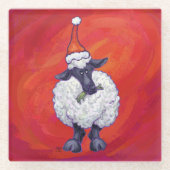 Weihnachten in Rot Glasuntersetzer (Vorderseite)