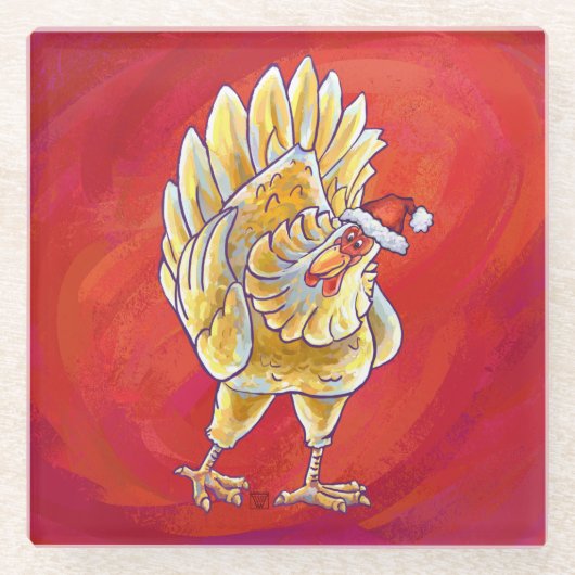 Weihnachten in Rot Glasuntersetzer (Vorderseite)