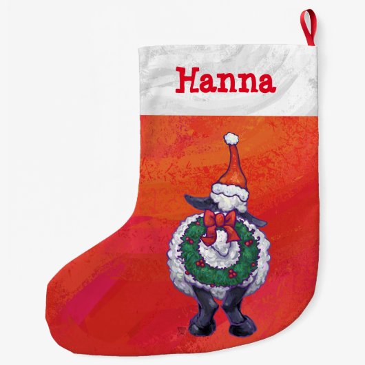 Weihnachten in Rot Großer Weihnachtsstrumpf (Rückseite)