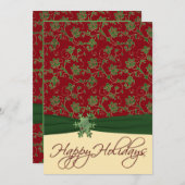 Weihnachten in Rot, Grün und Creme - Party Einladu Einladung (Vorne/Hinten)