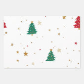 Weihnachten in Rot, Grün und Gold Geschenkpapier Set (Vorderseite 3)