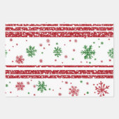 Weihnachten in Rot, Grün und Gold Geschenkpapier Set (Vorderseite 2)