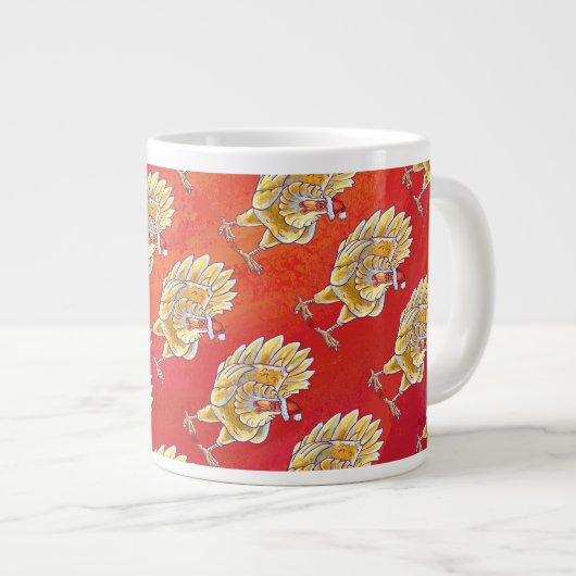 Weihnachten in Rot Jumbo-Tasse (Vorderseite Rechts)