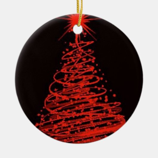 Weihnachten in Rot Keramik Ornament (Vorne)