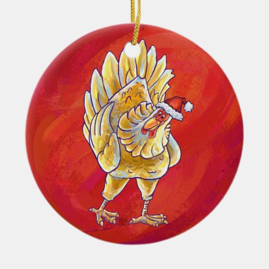 Weihnachten in Rot Keramikornament (Vorne)