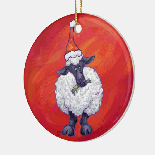 Weihnachten in Rot Keramikornament (Links)