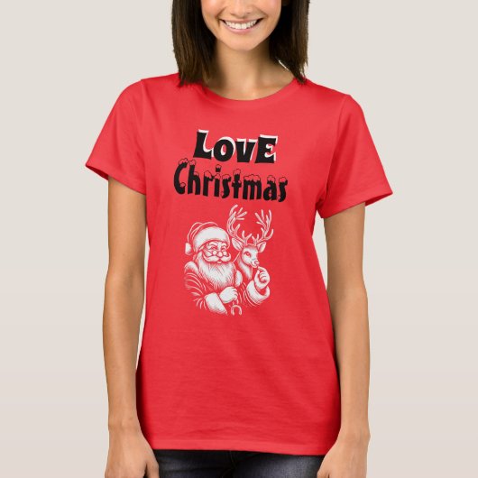 Weihnachten in Rot - Liebe T-Shirt (Vorderseite)