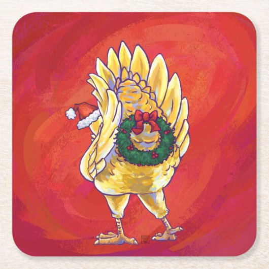 Weihnachten in Rot Rechteckiger Pappuntersetzer (Vorderseite)