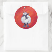 Weihnachten in Rot Runder Aufkleber (Tasche)