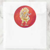 Weihnachten in Rot Runder Aufkleber (Tasche)