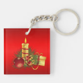 Weihnachten in Rot Schlüsselanhänger (Rückseite)