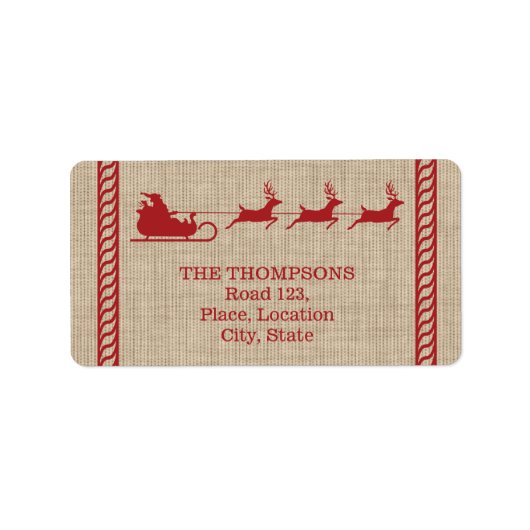 Weihnachten in Rot und Beige und individueller Tex Adressaufkleber (Vorne)