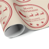 Weihnachten in Rot und Beige und individueller Tex Geschenkpapier (Rolleneckpunkt)