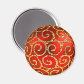 Weihnachten in Rot und Gold Magnet (Vorderseite/Rückseite)