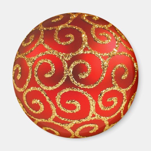 Weihnachten in Rot und Gold Magnet (Vorne)