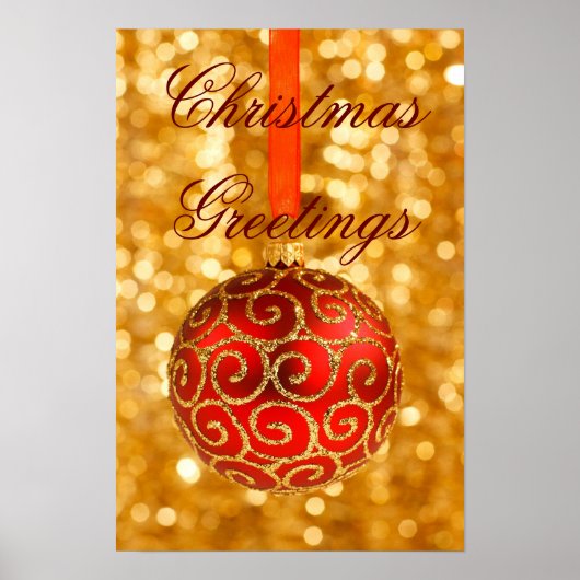 Weihnachten in Rot und Gold Poster (Vorne)