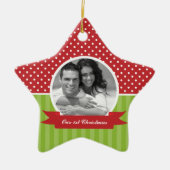 Weihnachten in Rot und Grün des Fotos Keramik Ornament (Vorne)