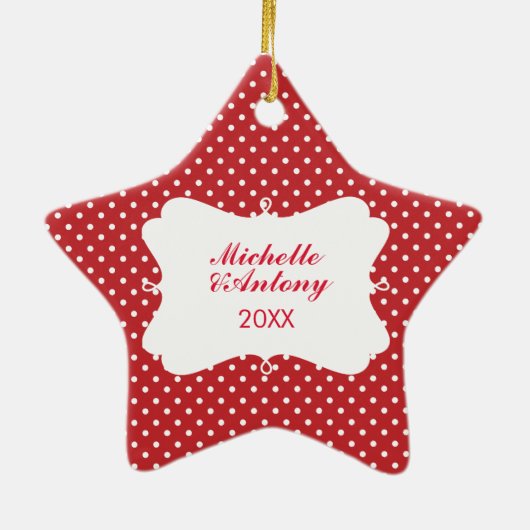 Weihnachten in Rot und Grün des Fotos Keramik Ornament (Hinten)