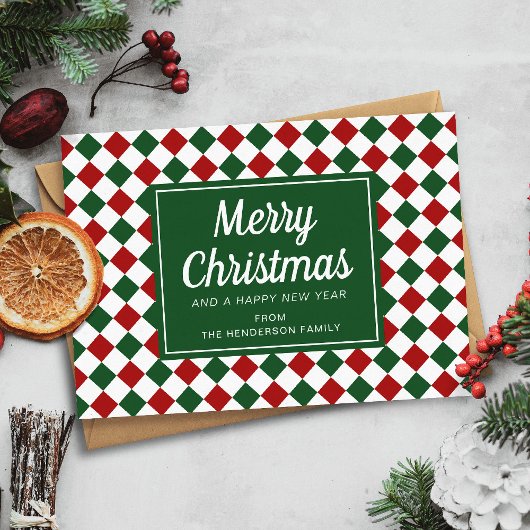 Weihnachten in Rot und Grün des Karos