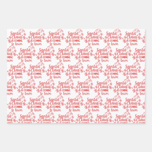 Weihnachten in Rot und Grün Geschenkpapier Set (Vorderseite 2)