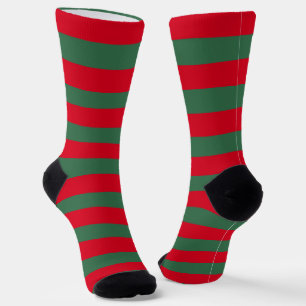 Weihnachten in rot und grün gestreiften Elf-Kostüm Socken