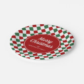 Weihnachten in Rot und Grün Pappteller (Schrägansicht)