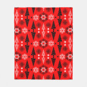 Weihnachten in Rot und Schwarz Fleecedecke (Vorderseite)