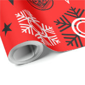 Weihnachten in Rot und Schwarz Geschenkpapier (Rolleneckpunkt)