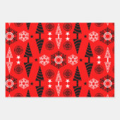 Weihnachten in Rot und Schwarz Geschenkpapier Set (Vorderseite 2)