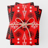 Weihnachten in Rot und Schwarz Geschenkpapier Set (Beispiel)