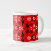 Weihnachten in Rot und Schwarz Jumbo-Tasse (Vorderseite Rechts)