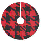 Weihnachten in Rot und Schwarz Polyester Weihnachtsbaumdecke (Vorderseite)