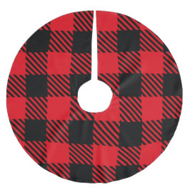 Weihnachten in Rot und Schwarz Polyester Weihnachtsbaumdecke