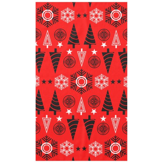 Weihnachten in Rot und Schwarz Tischdecke (Vorderseite)