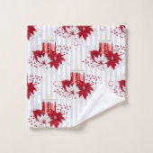 Weihnachten in Rot und Weiß Badhandtuch Set (Waschlappen)