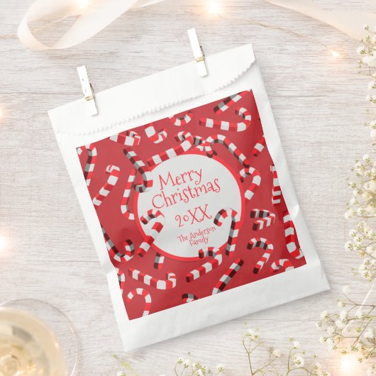 Weihnachten in Rot und Weiß Candy Canes Geschenktütchen (Ausgeschnitten)