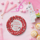 Weihnachten in Rot und Weiß Candy Canes Pappteller (Party)